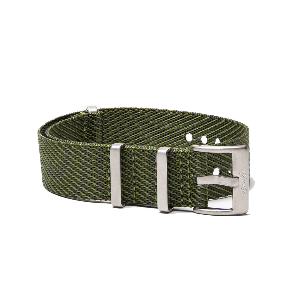 Military Green Woven NATO Strap - Mushiwatchstraps
